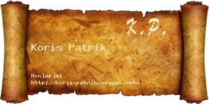 Koris Patrik névjegykártya